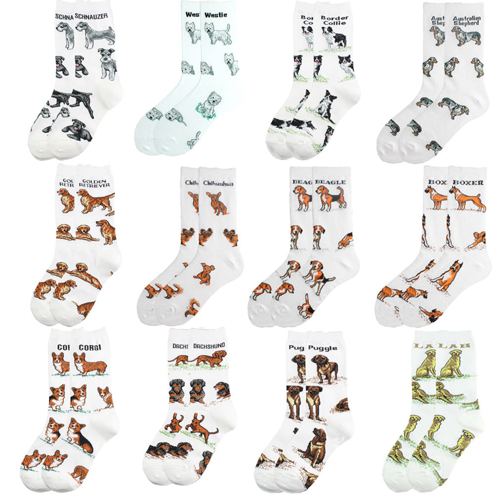 Calcetín de tubo de tubo de metro animal al por mayor de series de perros de mascotas